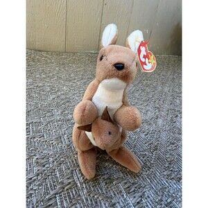Rare Retired 1996 Collectors Toy Ty Beanie Babies Pouch Kangaroo
